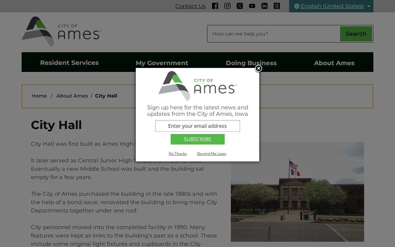 Ames warrants civic context at Ames City Hall