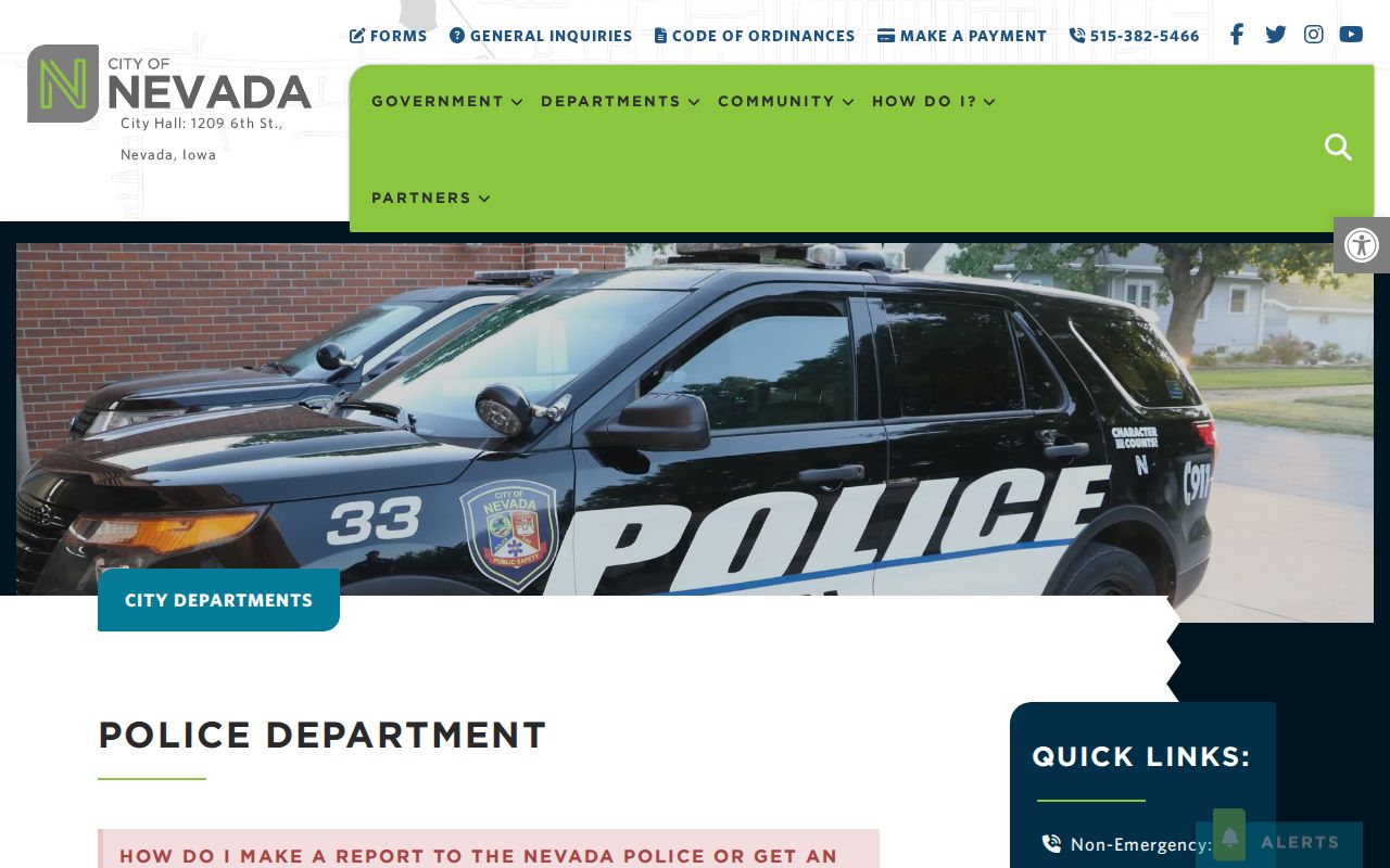 Nevada warrant questions and the city's public safety contact page