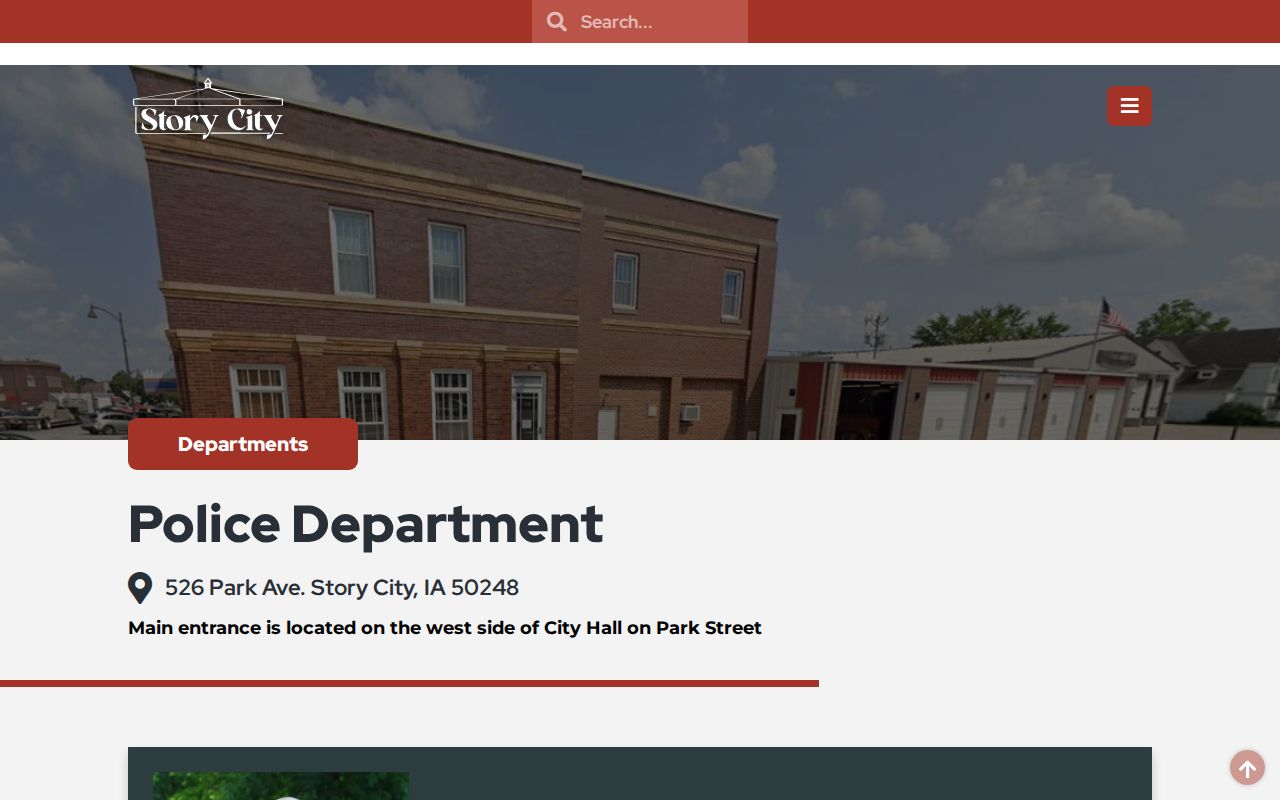 Story City warrant routing on the official police department page